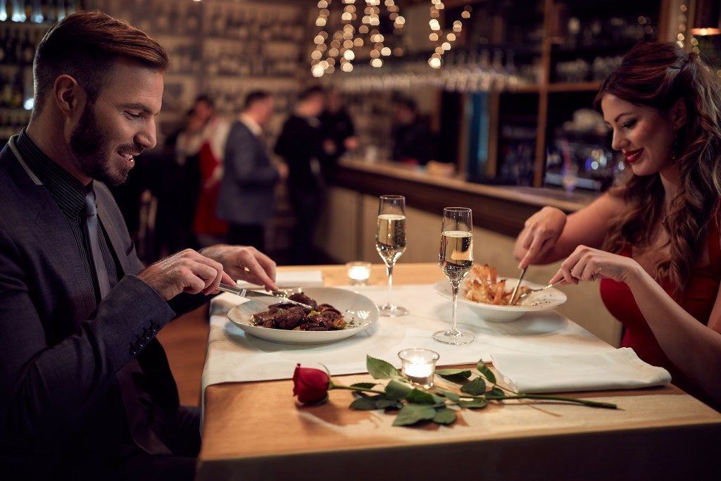 man and woman on a date