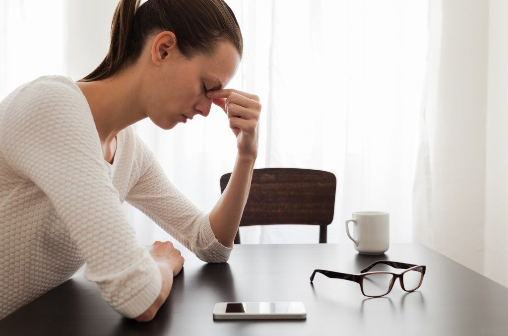 Woman suffering from anxiety