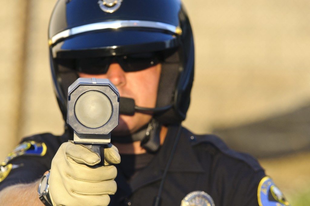 Police gun with laser gun