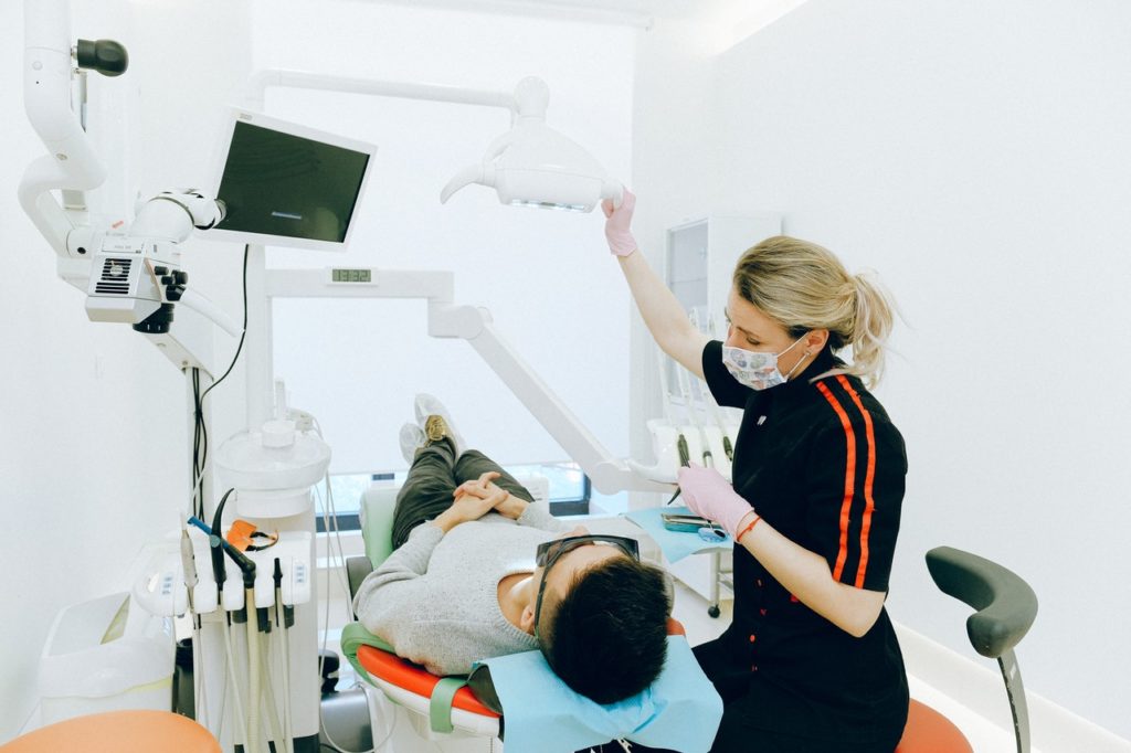 man at the dentist