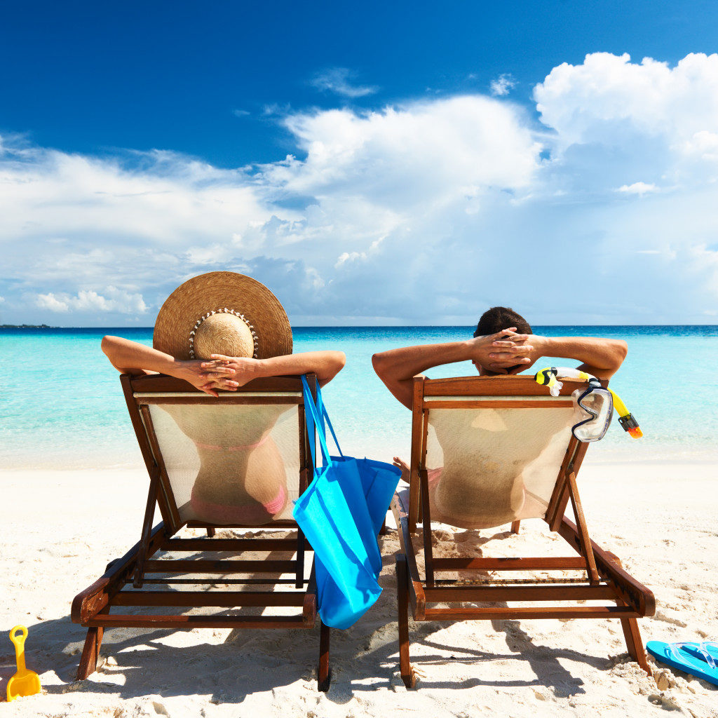 couple relaxing by the beach