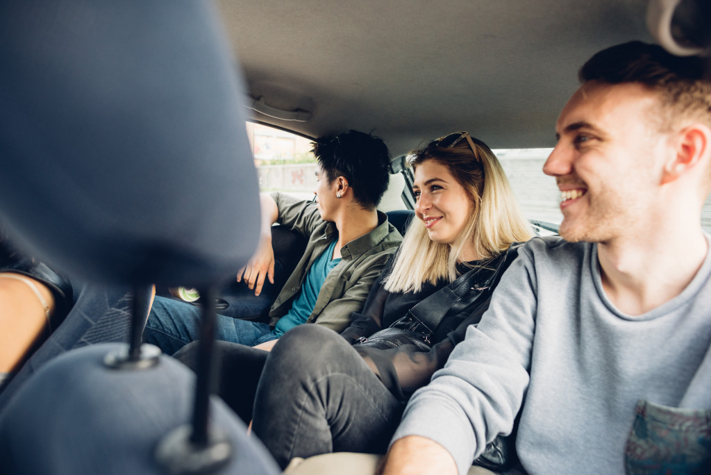 friends inside a car