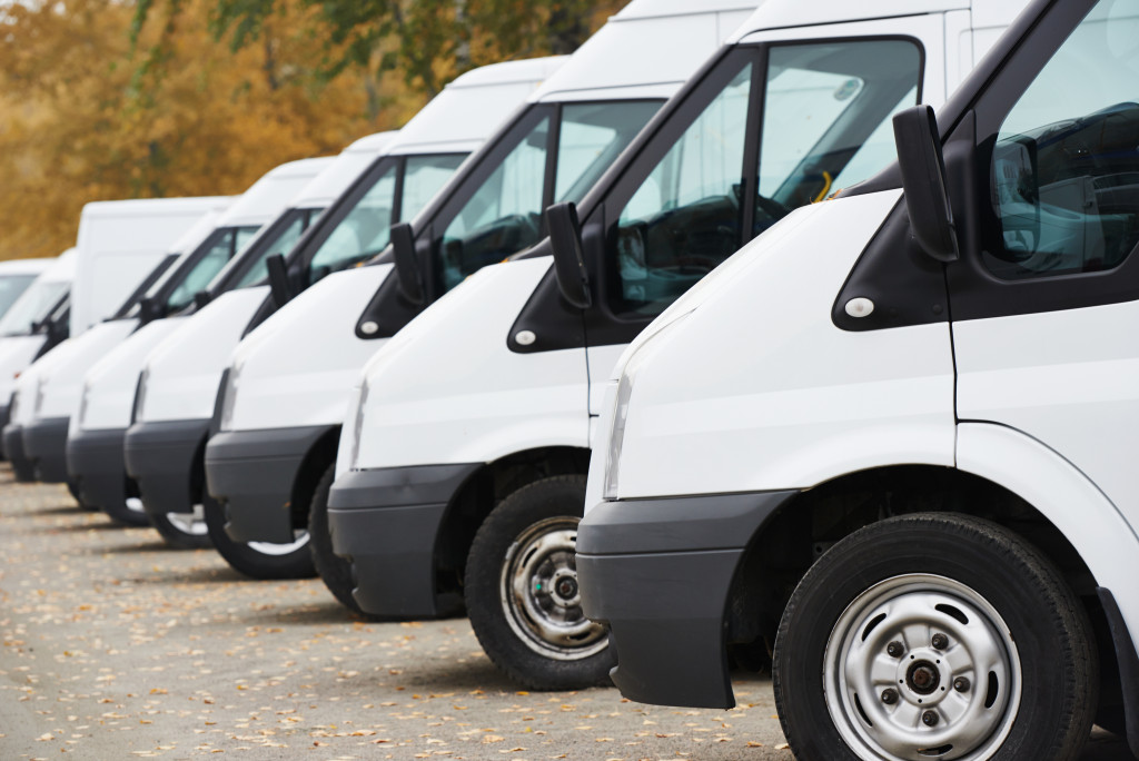 a fleet of vans