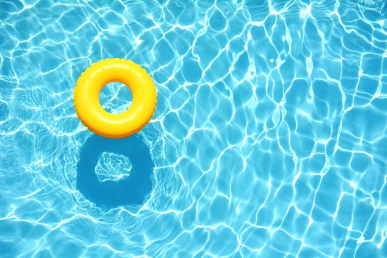 yellow floater in a pool