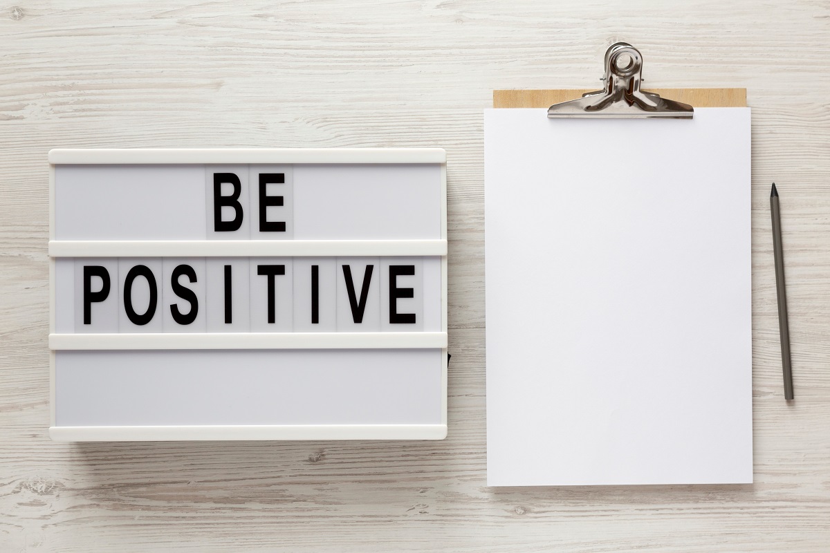 be positive words on a lightbox