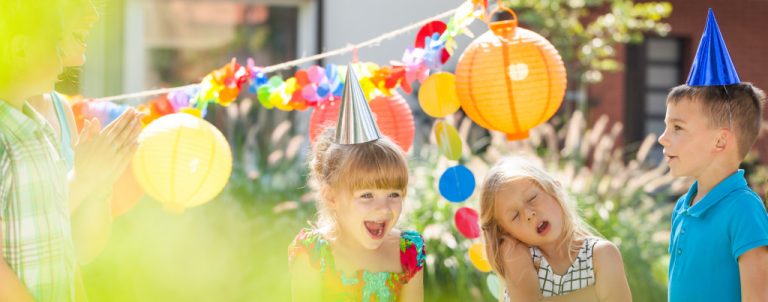 Children having fun in a garden party